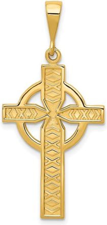 Diamond2Deal 14k Yellow Gold Celtic Cross Pendant