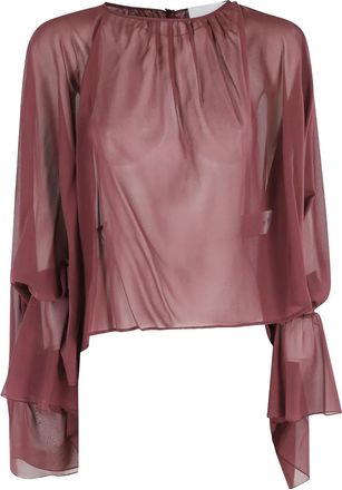 Erika Cavallini Semi Couture Top con ruches - Rosso