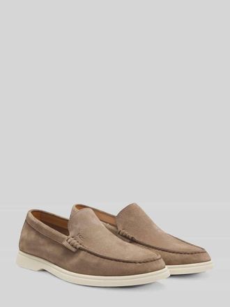 HUGO BOSS Slipper aus echtem Leder in Beige, Gr&ouml;&szlig;e 40