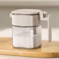 OEM Caja Para Especias - Tarro De Cristal Para Especias Con Cuchara Y Tapa Herm&eacute;tica, Un Compartimento, Para Encimera De Cocina, Para Almacenar Sal O Az&uacute;c