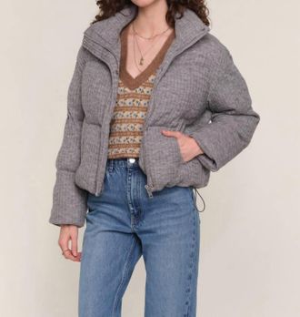 Heartloom Tilney Knit Puffer Jacket In Heather Grey