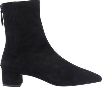 Aquazzura Saint Honore Bootie 35 - Dames - Laarzen met Hak - Zwart - 38 1/2 EU - Leer - Schoenen