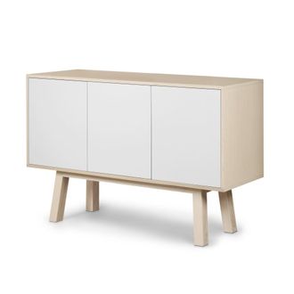 Mon Petit Meuble Fran&ccedil;ais Aparador alto de 3 puertas l.140 cm, fresno