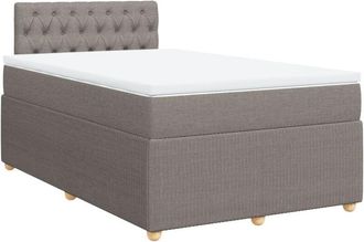vidaXL Cama Box Spring Con Colch&oacute;n Tela Gris Taupe 120x190 Cm Vidaxl