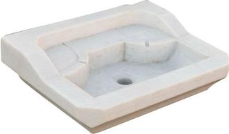Biscottini International Biscottini - Fregadero De M&aacute;rmol Blanco De Cocina Lavabo De Encimera Fregadero De Piedra Lavabo De Interior Y Exterior Lavabo De Fuente