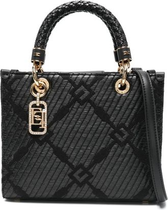 Elisabetta Franchi Borsa tote piccola in jacquard - Nero
