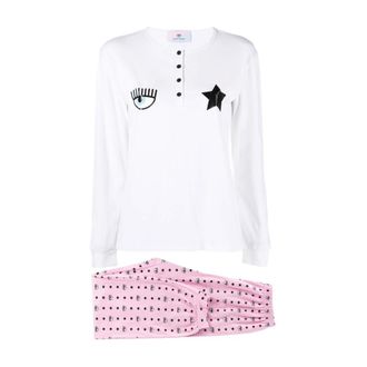 Chiara Ferragni Dames, Nachtkleding & Lounge, Wit, Maat: XS Tweed