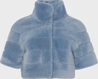 Gorski Reversible Lamb Shearling Bolero Jacket With Cropped Sleeves