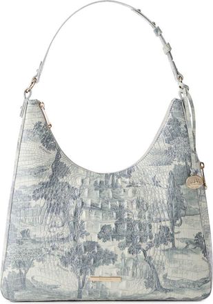 Brahmin Tabitha Croc Embossed Leather Shoulder Bag in Mindful Garden at Nordstrom