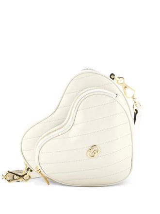 Gucci Interlocking G Heart Diagonal Quilted Leather Mini shoulder bag - women - Calf Leather - One Size - Neutrals