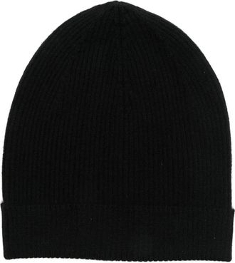 Rick Owens Berretto a coste in cashmere - Nero