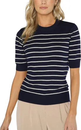 Matty M Claire Sweater Top In Navy