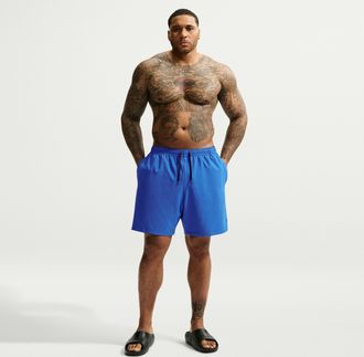 Nike Mens Swim Contend Essential 7 Brief-Lined Volley Short (Big & Tall) in Grey | NESSG591-051