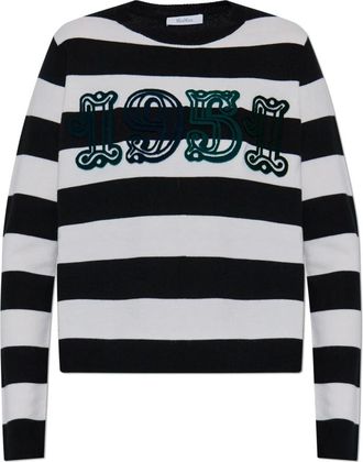 Max Mara Trui Viterbo - Dames - Ronde hals truien - Zwart - M - Wol - Truien & Vesten