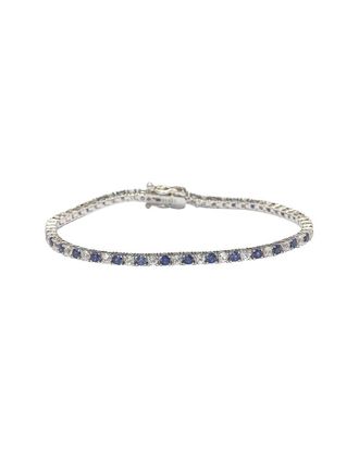 Suzy Levian Silver 0.02 Ct. Tw. Diamond & Sapphire Bracelet
