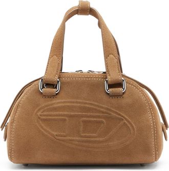 Diesel 1DR Dome-Suede mini bowling bag - Crossbody Bags - Unisex - Beige