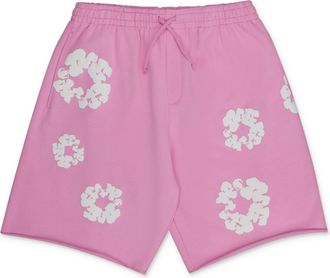 Denim Tears Pink Cotton Wreath Shorts