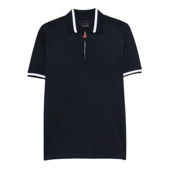 Kiton Polo de algod&oacute;n de canal&eacute; fino con cierre de cremallera - Tops - Hombre - Azul - 2XL