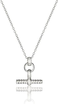 Lily & Roo Silver Mini Twisted T-Bar Necklace