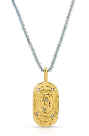 Kozakh Sunrise Zodiac Pendant Necklace in Gold/blue Pisces at Nordstrom