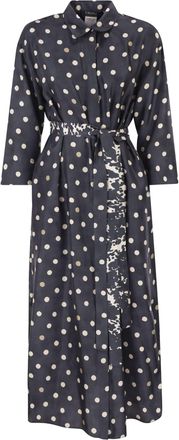 Max Mara Smmleva Vestido De Sarga De Seda Estampado