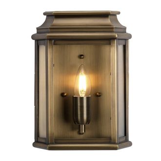 Netlighting St Martins 1 Light Outdoor Wall Lantern Light Solid Brass IP44 E27 in Yellow