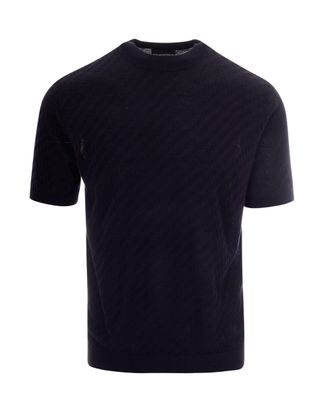 Emporio Armani Diagonal Textured Regular Fit T-Shirt
