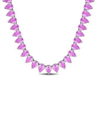 Rina Limor Silver 44.50 Ct. Tw. Lab-Grown Sapphire Necklace