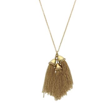 Olivia Welles Tassel Trio Pendant Necklace in Burnished Gold /Topaz at Nordstrom Rack