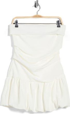 Princess Polly Ruched Strapless Bubble Hem Minidress in White at Nordstrom Rack, Size 12