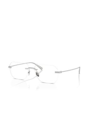 Ferrari 55mm Rectangle optical glasses in Silver at Nordstrom