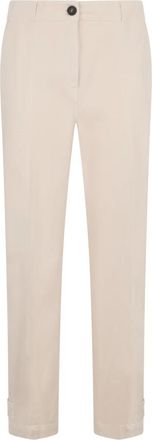 PESERICO Klassieke Chino Broek - Dames - Chinos - Beige - M - Katoen - Broeken