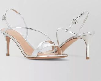 Gianvito Rossi mid heel metallic strappy open toe sandals