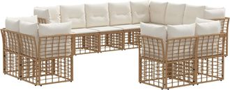 vidaXL Conjunto De Sof&aacute;s De Exterior 12 Plaza Natural Y Crema Vidaxl