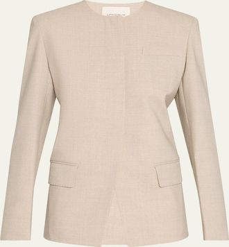 Lafayette 148 New York Stretch Wool Fitted Blazer