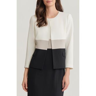 Kasper Colorblock Jacket in Vanilla Ice Multi at Nordstrom, Size 12P