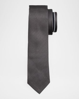 Thom Browne Men & apos;s Signature Grosgrain-Trim Silk Tie