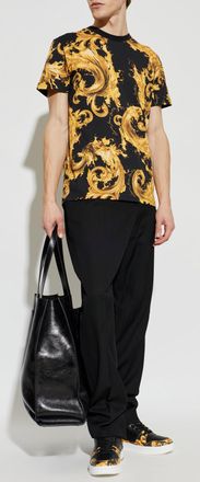 Versace Jeans Couture T-shirt With barocco Pattern, Mens, Yellow