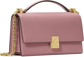 Kate Spade New York Tribeca Pebbled Leather Mini Flap Chain Crossbody Wallet Womens Handbags Dusk Rose, Leather/Polyester