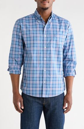 Brooks Brothers Plaid Long Sleeve Cotton Button-Down Shirt in Blue Multi at Nordstrom Rack, Size Xx-Large