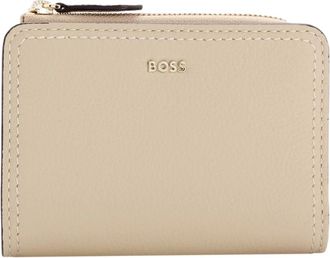 HUGO BOSS Lenah Kleine Portemonnee - Dames - Portefeuilles - Beige - ONE Size - Leer - Accessoires