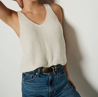 Nation Ltd Cece Sweater Tank In Porcelain