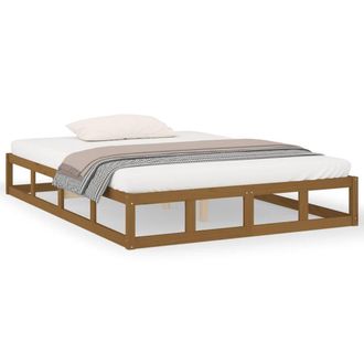 Berkfield Home Bed Frame Honey Brown 150x200 cm King Size Solid Wood