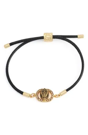 Kurt Geiger Chelsea Eagle Adjustable Cord Bracelet in Black at Nordstrom
