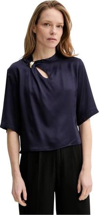 Sessun Layla Blouse met Ringdetail - Dames - Blouses - Blauw - XS - Overhemden
