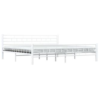 Berkfield Home Elegant Bed Frame White Metal 200x200 cm