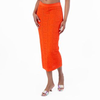 Balmain Monogram Mesh Skirt, Brand Size 40 (US Size 8)