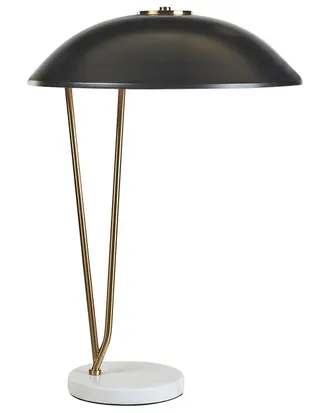 Beliani L&aacute;mpara de mesa metal negro