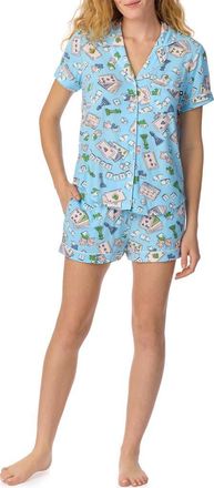 Kate Spade New York print short pajamas in Blue Print at Nordstrom, Size X-Large