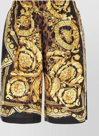 Versace silk printed knee-length tailored shorts